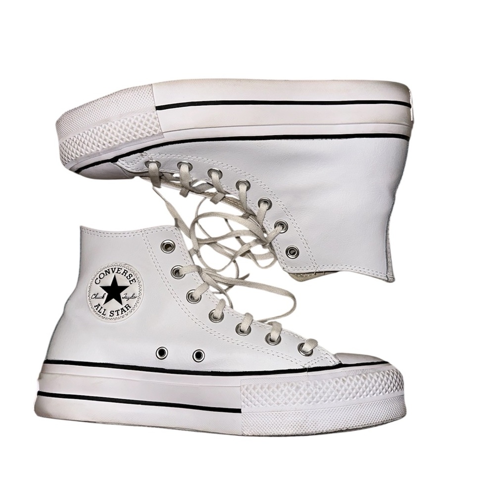 Converse | White Leather High-Top Sneakers - Picture 3 of 4